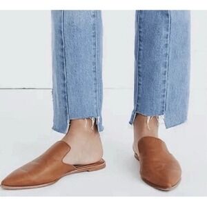 Madewell 'The Gemma' Mule Womens Flats in Leather Tan Brown Size 6 Pointed Toe
